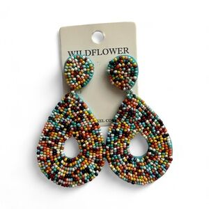 Wildflowers Vibrant Beaded Teardrop Earrings